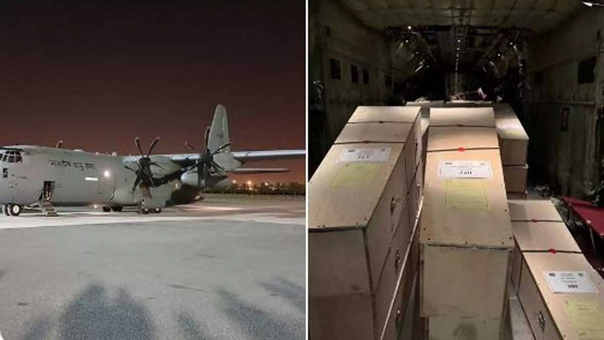 45 भारतीयों के शव लेकर कुवैत से केरल पहुंचा वायुसेना का विमान